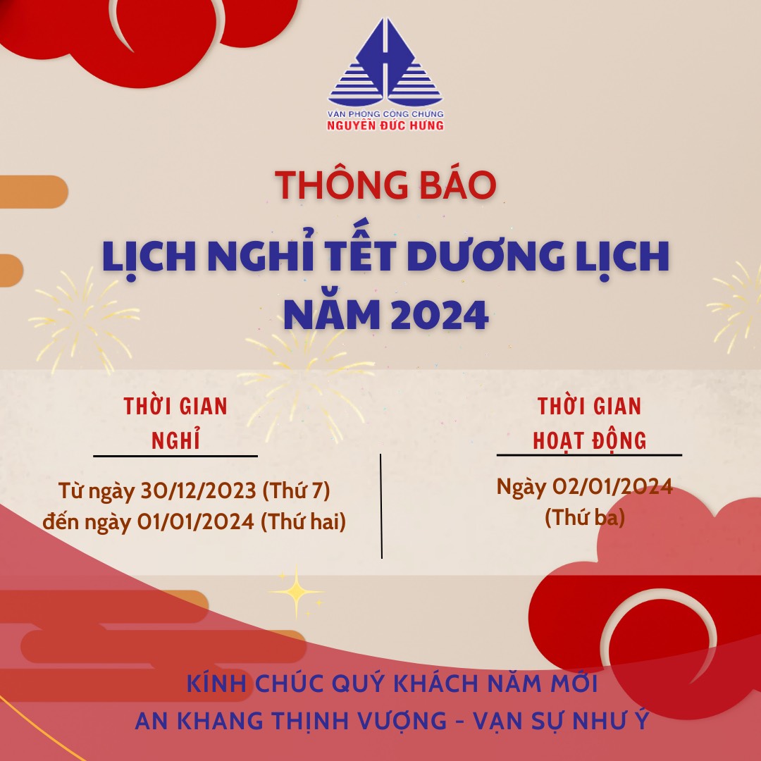 Thông báo nghỉ tết dương lịch